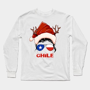 Chile girl, Chilean Christmas gift , Regalo Navidad Chile Long Sleeve T-Shirt